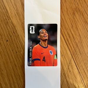 PANINI COCA COLA Virgil van Dijk Netherlands Soccer Sticker - Orange Jersey
